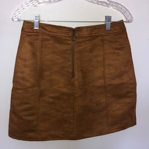 brown suede skirt